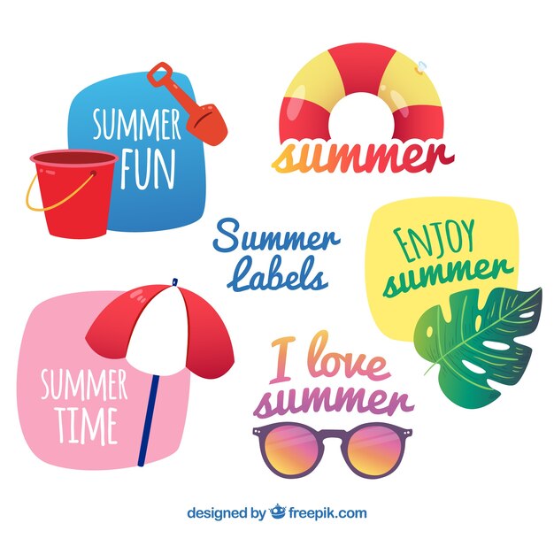 Summer element stickers