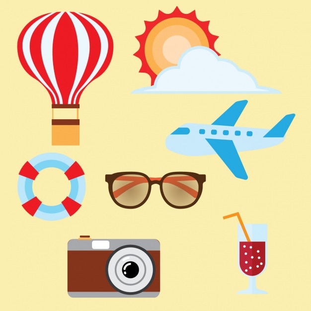 Free vector summer elements collection