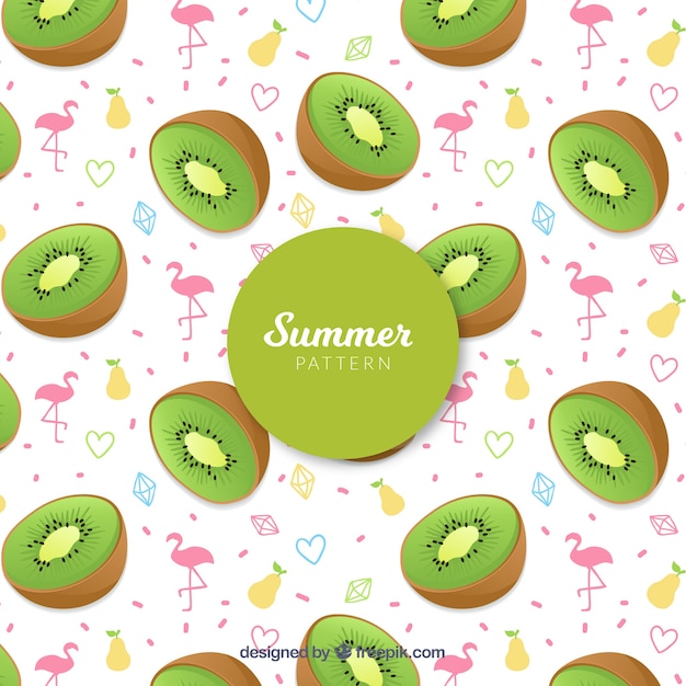 Summer elements pattern with beach elements