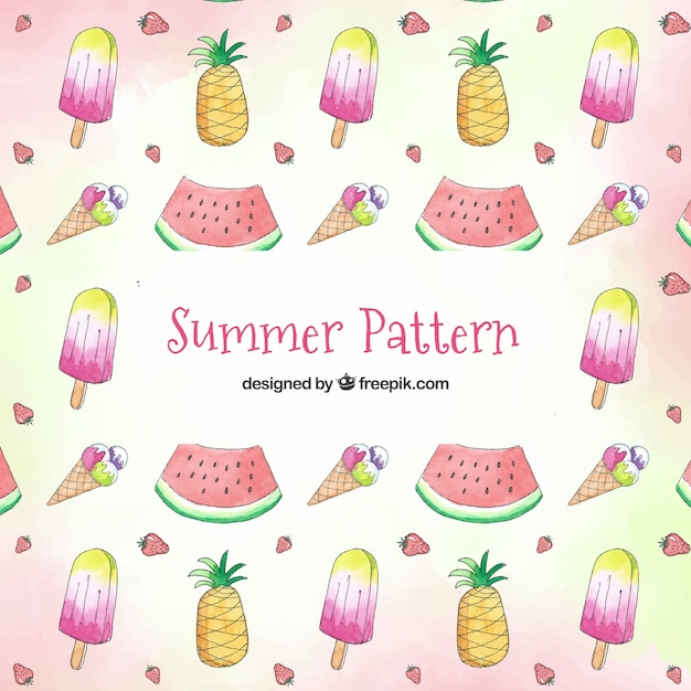 Summer elements pattern with beach elements