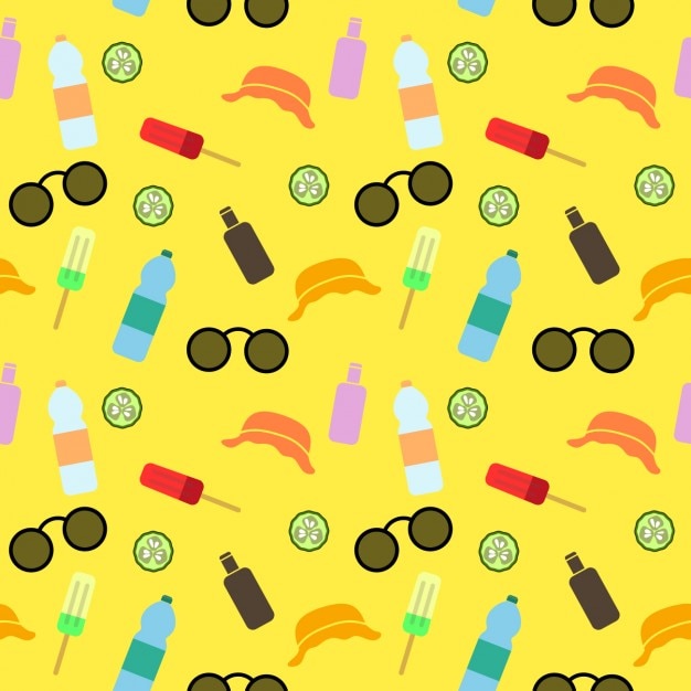 Free vector summer elements pattern