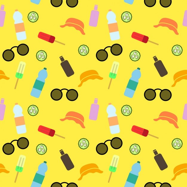 Free Vector summer elements pattern