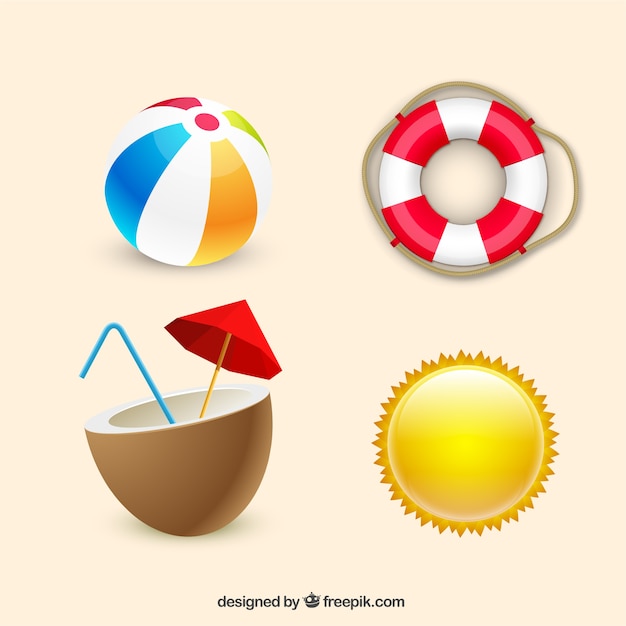 Free vector summer essentials