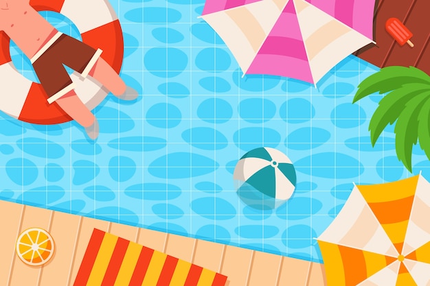 Free vector summer flat tropical background