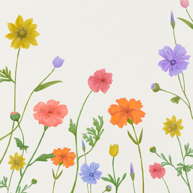 밝은 색상 소셜 미디어 게시물의 여름 꽃 그래픽 배경