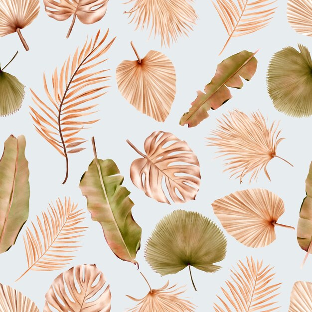 여름 꽃과 잎 원활한 패턴