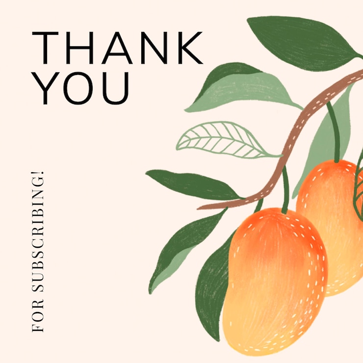 Free Vector summer floral thank you for subscribing social template vector