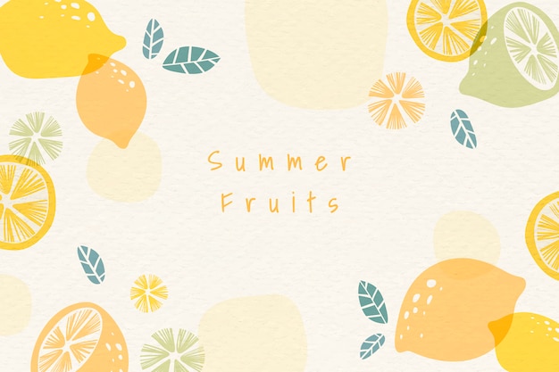 Free vector summer fruits background