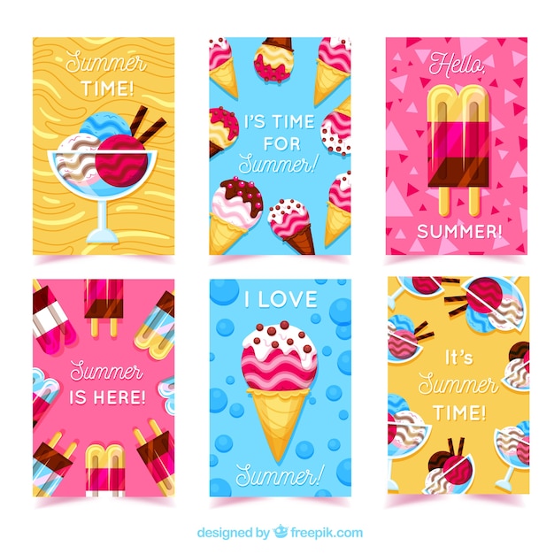 Free vector summer greeting card collection