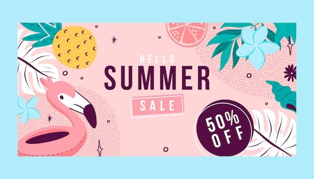 Summer hand drawn banner