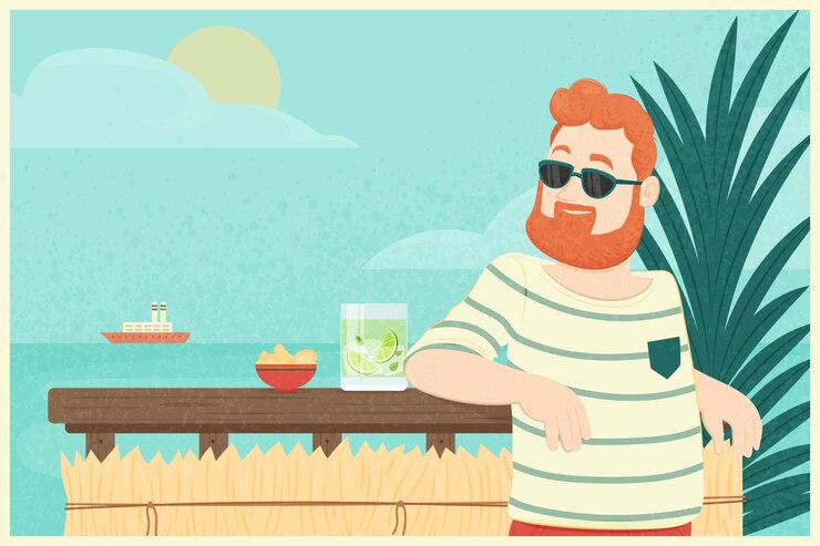 Free Vector summer hand drawn flat background