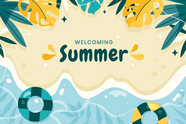 Free Vector summer hand drawn flat background