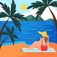 Free vector summer hand drawn flat illustration