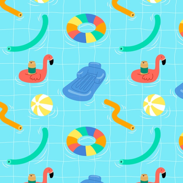 Free vector summer hand drawn flat seamless pattern