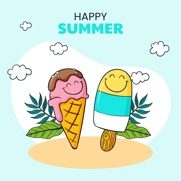 Free vector summer hand drawn illustration