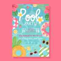 Free vector summer hand drawn party invitation