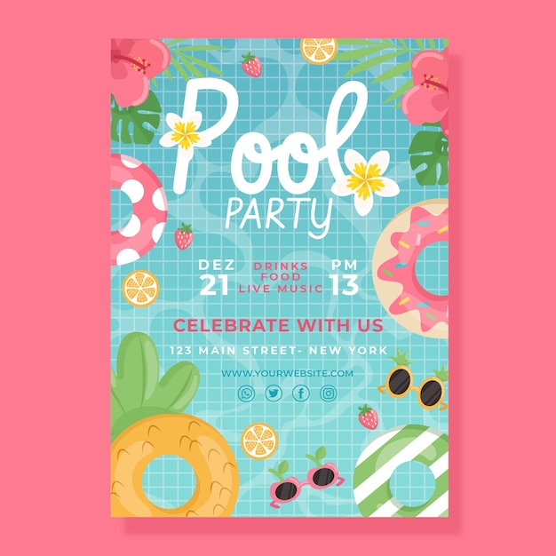 Summer hand drawn party invitation