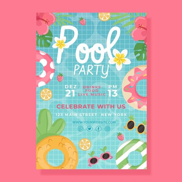 Summer hand drawn party invitation