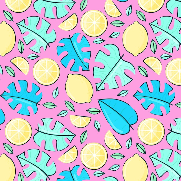 Summer hand drawn seamless pattern