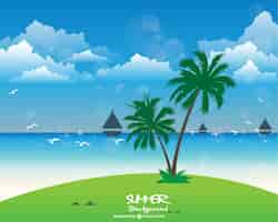 Free vector summer holiday background illustration