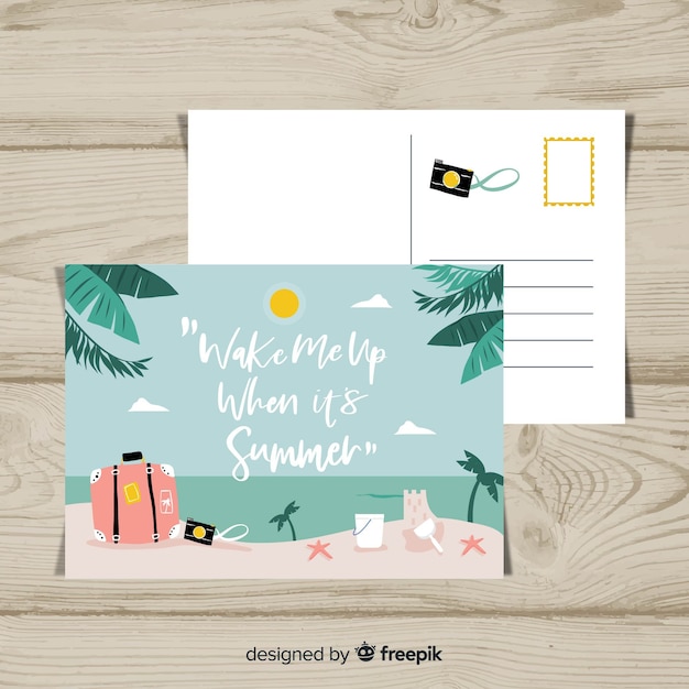 Summer holiday beach postcard