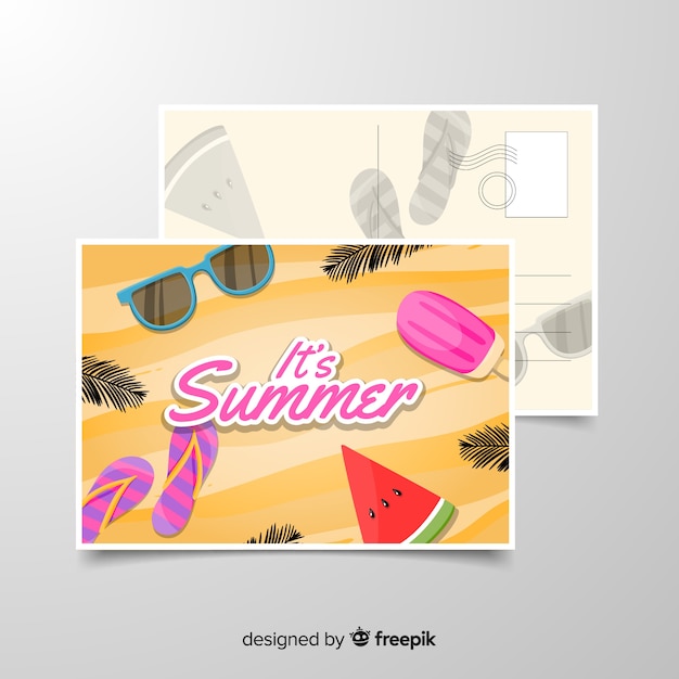 Summer holiday postcard template