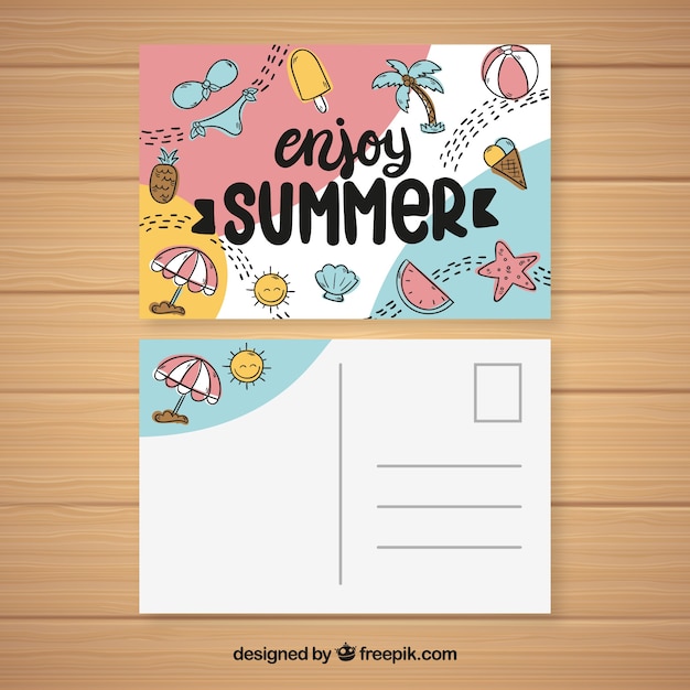 Summer holiday postcard | Free Vector