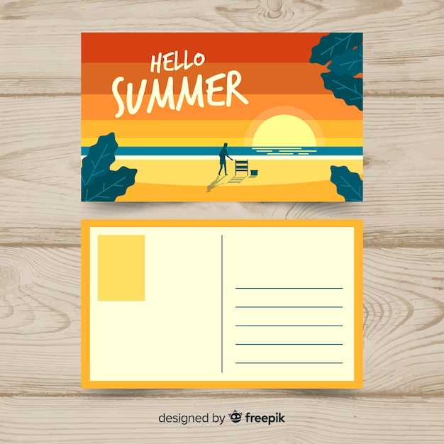 Free vector summer holiday postcard