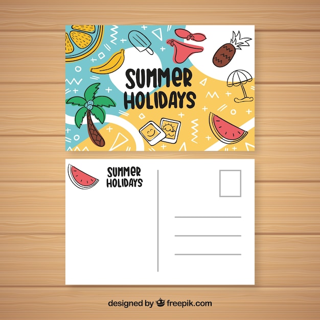 Summer holiday postcard