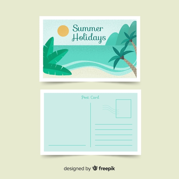 Free vector summer holiday postcard