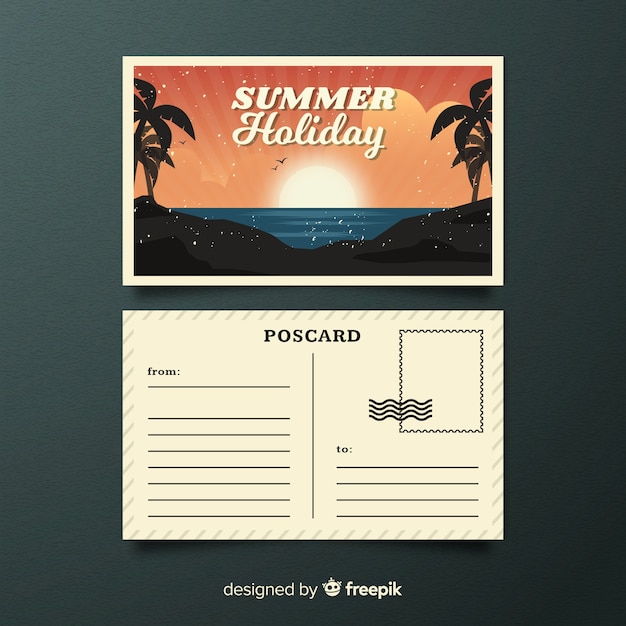 Free vector summer holiday postcard