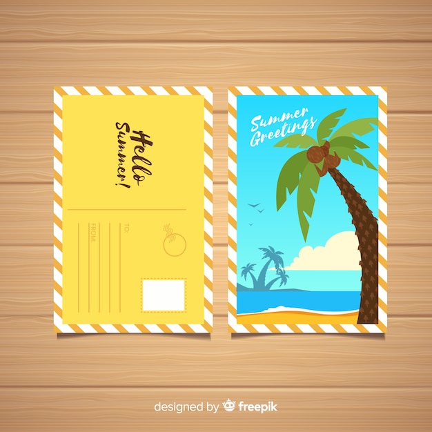 Free vector summer holiday postcard