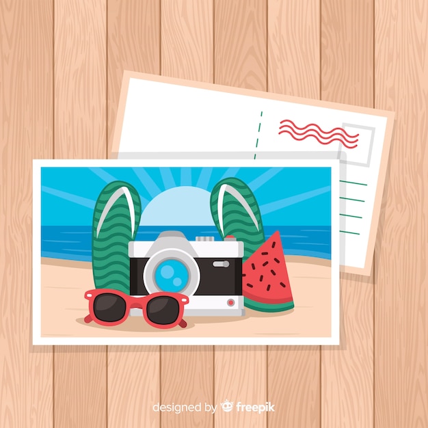 Free vector summer holiday postcard