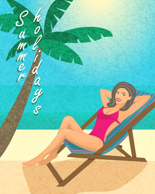 Summer holiday poster, print or banner template 