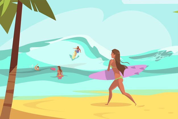 Free vector summer holiday trip illustration