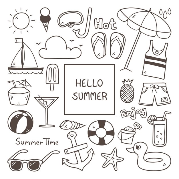 Summer icon set