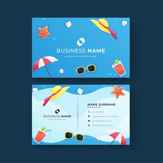 Free vector summer id card template