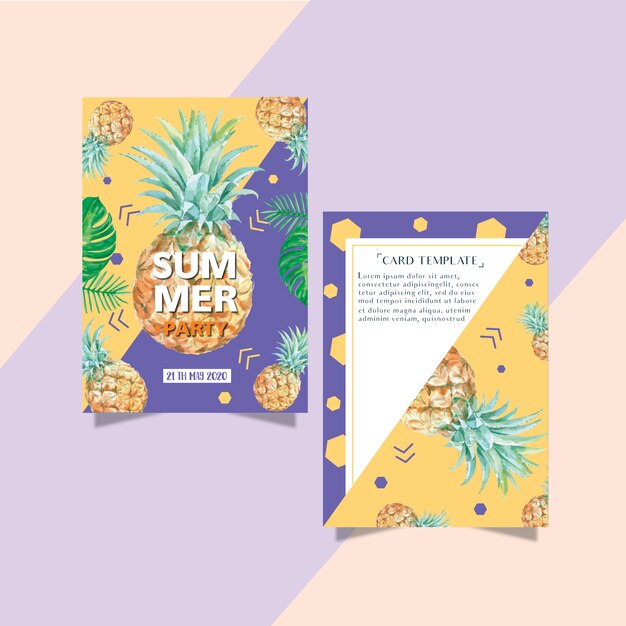 Summer Invitation card holiday party on the beach sea sunshine