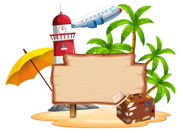 Free vector summer island on white background