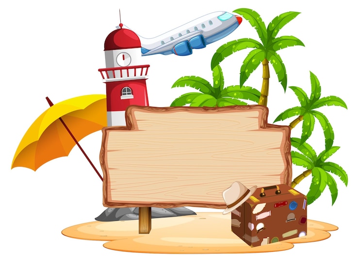 Free Vector summer island on white background