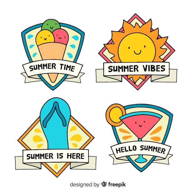 Free vector summer label collectio