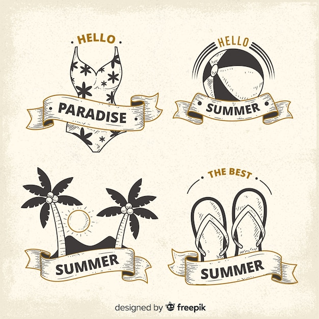 Free vector summer label collectio