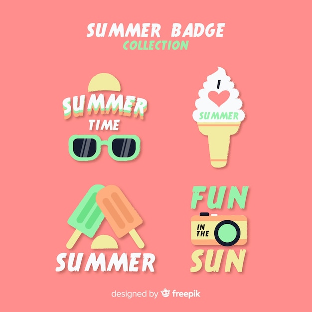 Free vector summer label collectio