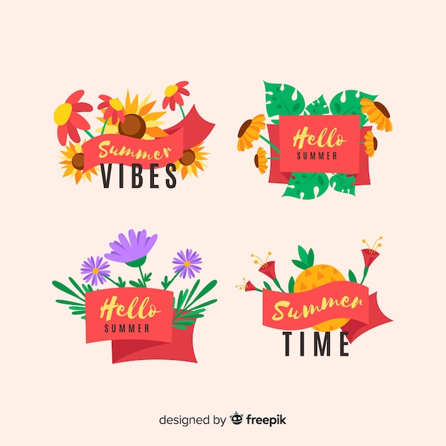 Free vector summer label collectio