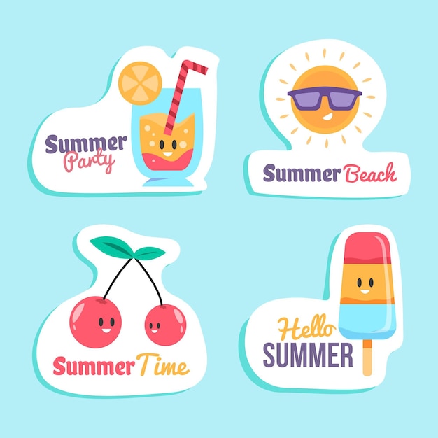 Summer label collection concept