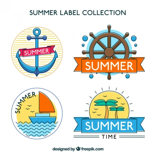 Free vector summer label collection