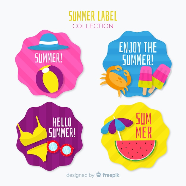 Free vector summer label collection