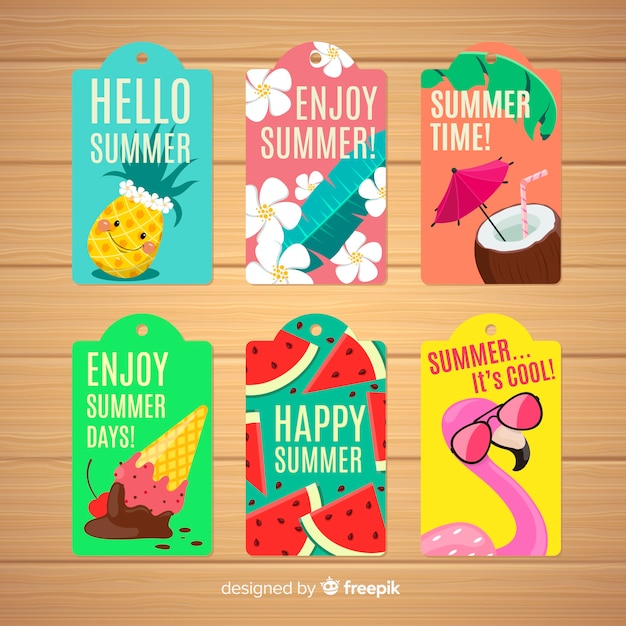 Free vector summer label collection