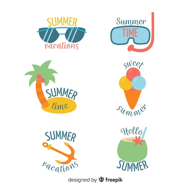 Free vector summer label collection