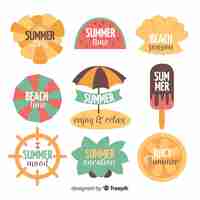 Free vector summer label collection